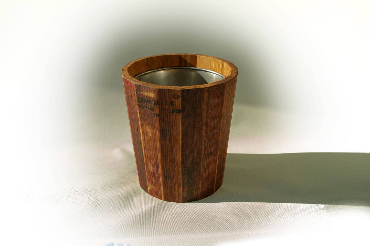 French Oak Ice Bucket, Wine Barrel Wood