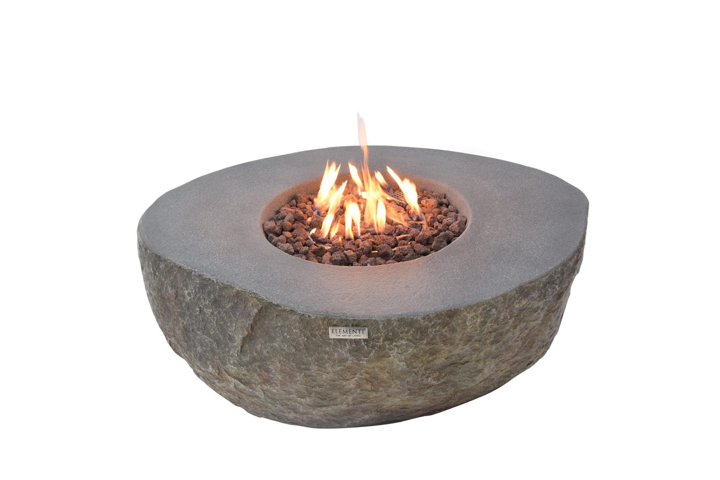 Elementi Boulder Fire Table with fire