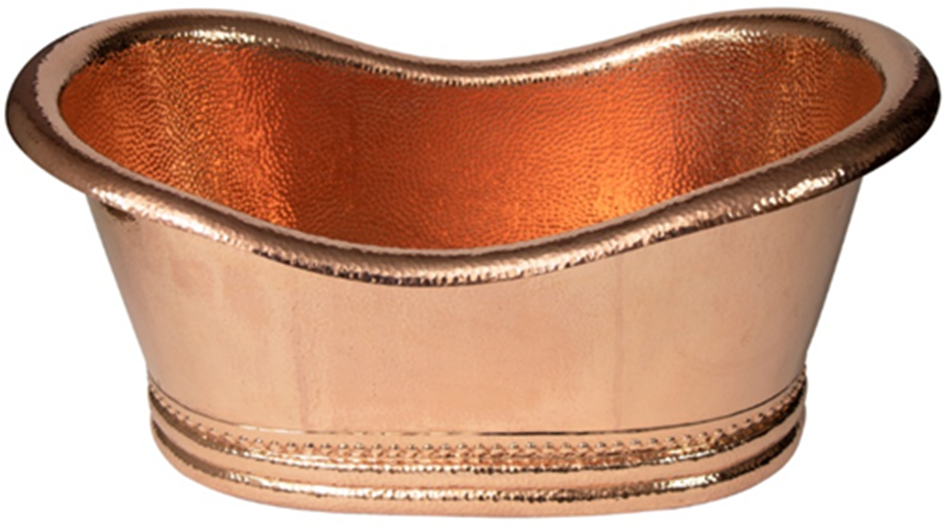 Hammered Copper Tub Cooler, 30" Oval