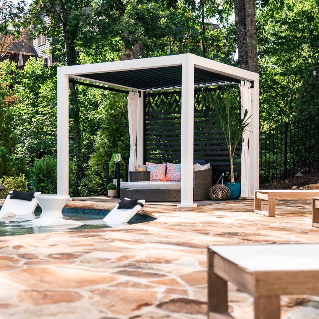 Cabana X with curtains