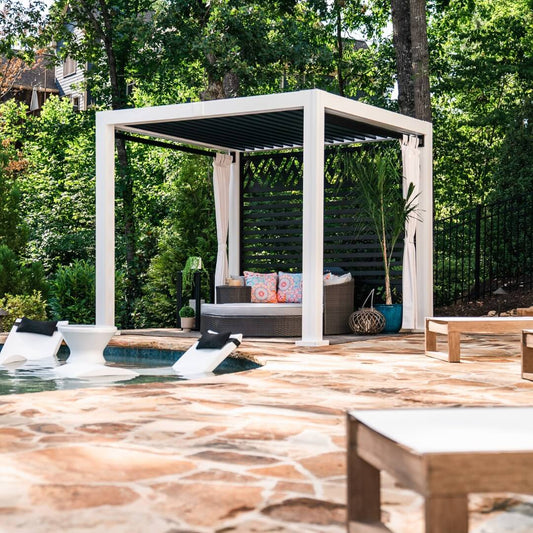 Cabana X with curtains
