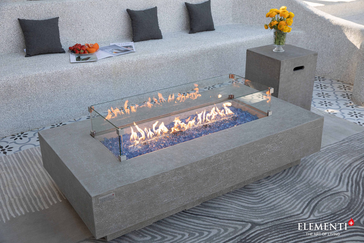 Elementi Riviera Fire Table - patio setting