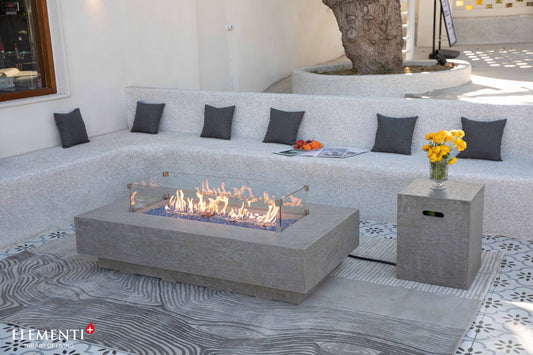 Elementi Plus Riviera Fire Table — outdoor lifestyle setting