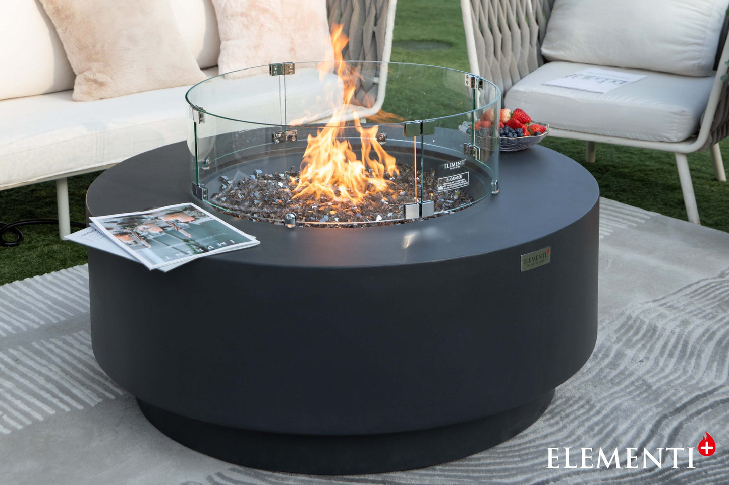 Elementi Nimes Fire Table - patio setting