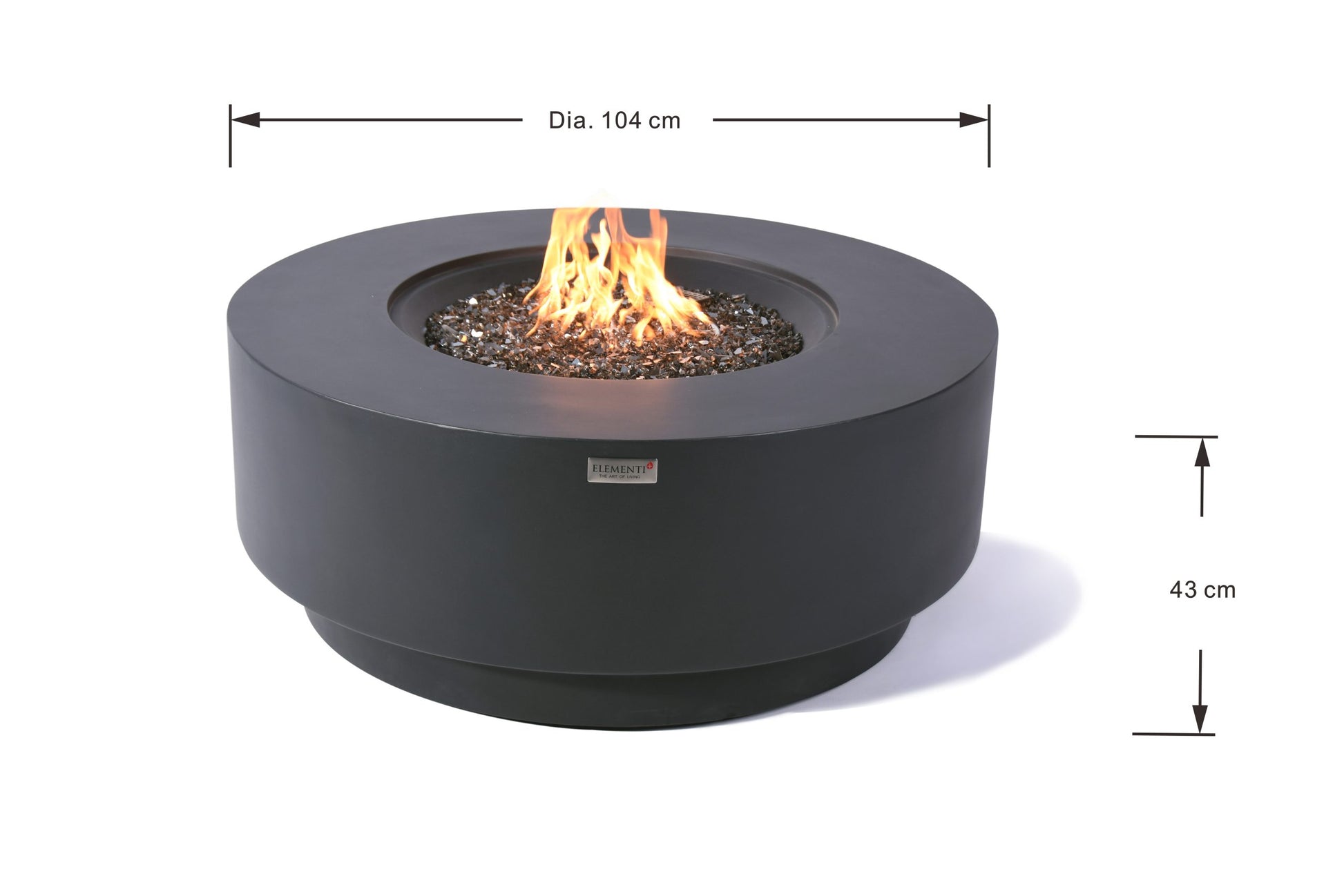 Elementi Nimes Fire Table - dimensions