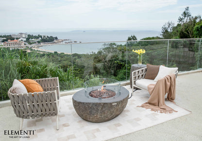 Elementi Boulder Fire Table - with wind screen