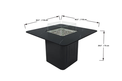 Elementi Plus Brugge Fire Table windscreen detail