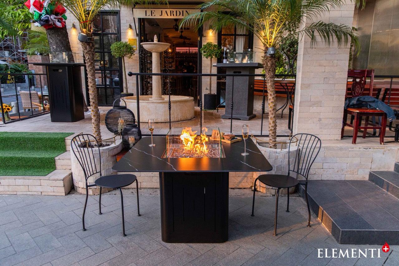 Elementi Plus Brugge Dining Fire Table outdoor setting