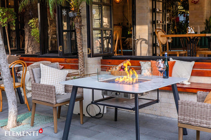 Elementi Plus Helsinki Dining Fire Table patio scene