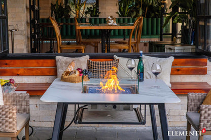 Elementi Plus Helsinki Fire Table with fire glass detail