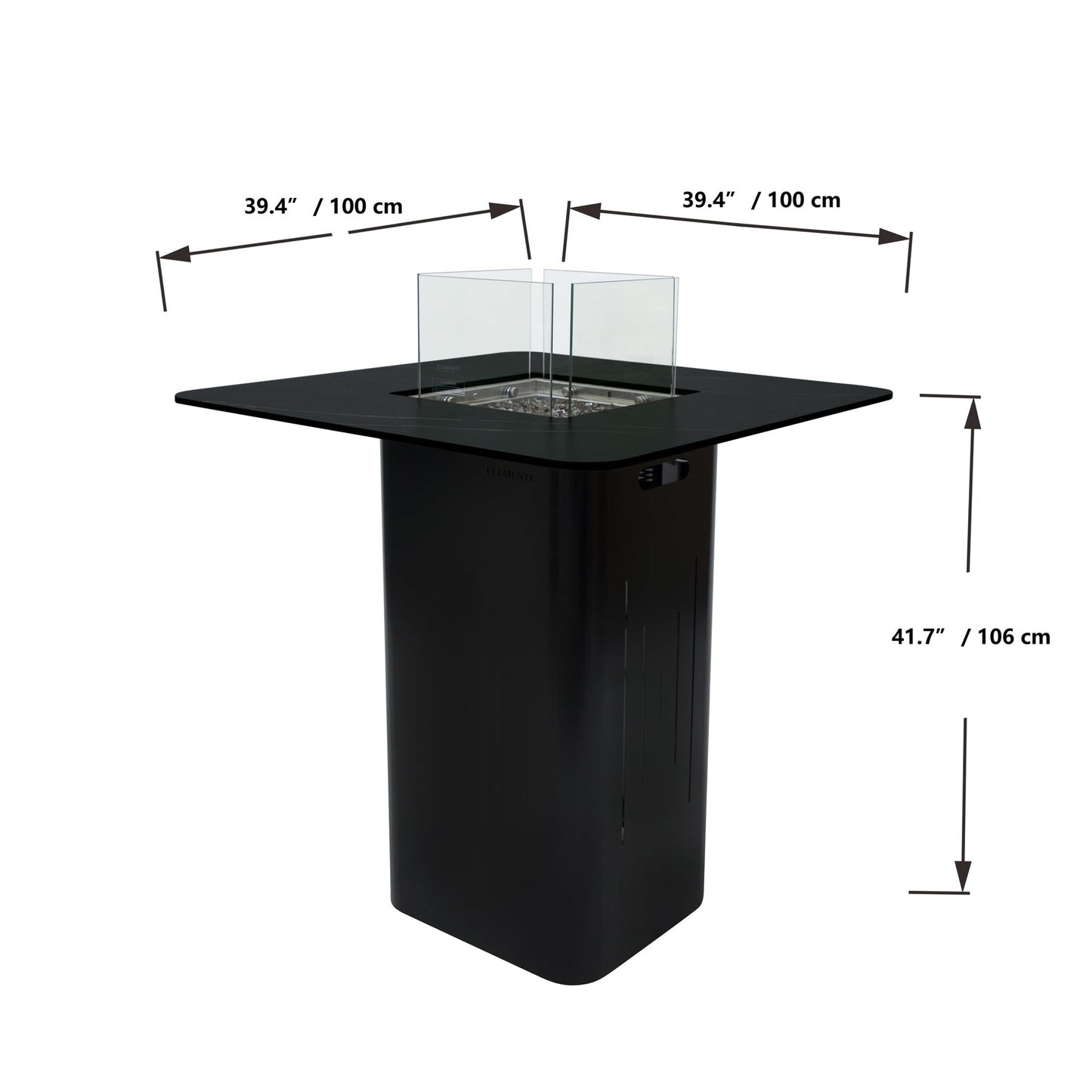 Elementi Plus Koln Marble Porcelain Bar Fire Table