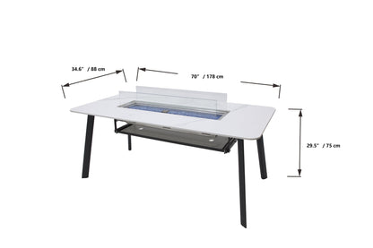 Elementi Plus Oslo Marble Porcelain Dining Fire Table