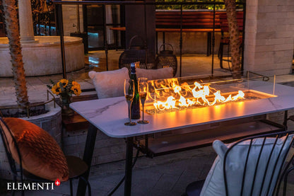 Elementi Plus Oslo Marble Porcelain Dining Fire Table