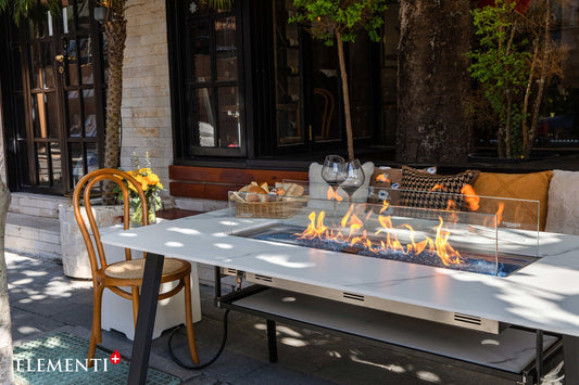 Elementi Plus Oslo Marble Porcelain Dining Fire Table