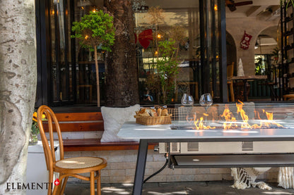 Elementi Plus Oslo Marble Porcelain Dining Fire Table