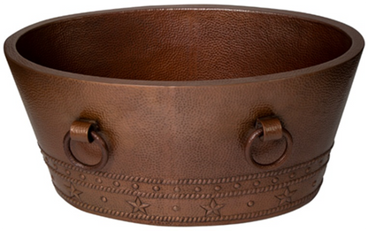 Hammered Copper Double-Wall Cooler, 30" Oval